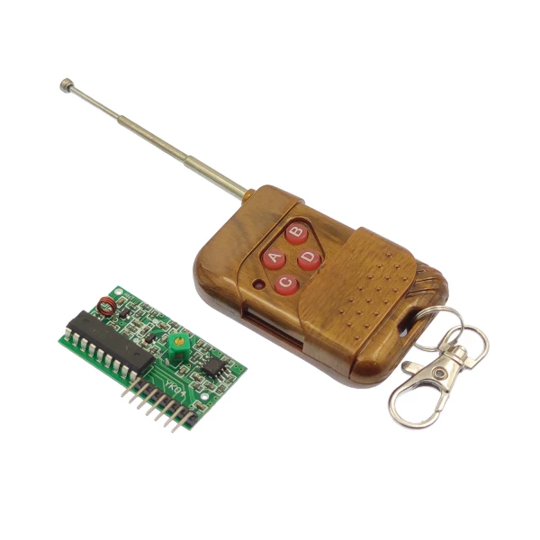 ماژول گیرنده ASK و ریموت 4 کاناله 315MHZ کد فیکس قهوه ای