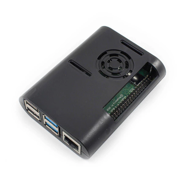 کیس مشکی برد رزبری پای Raspberry Pi 4 با قابلیت نصب فن