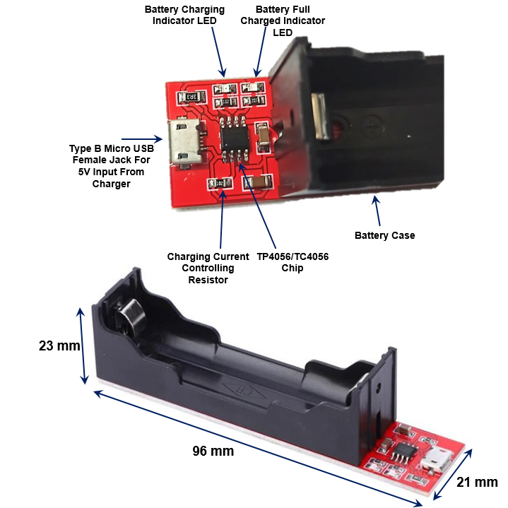 مشخصات ماژول شارژر باتری لیتیومی TC4056/TP4056