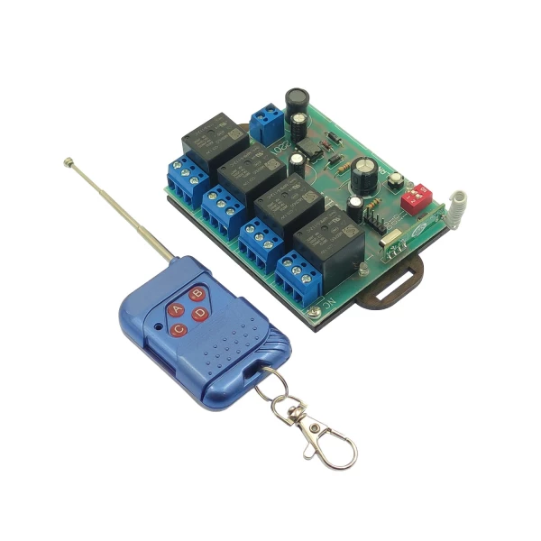 گیرنده رله 4 کانال 220 ولت کد لرن و ریموت 315 مگاهرتز